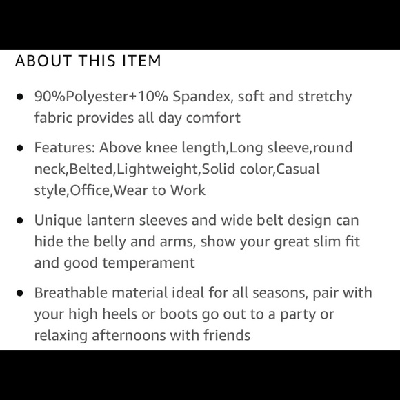 NWT Gorgeous Lantern Sleeve Dress - Picture 6 of 6